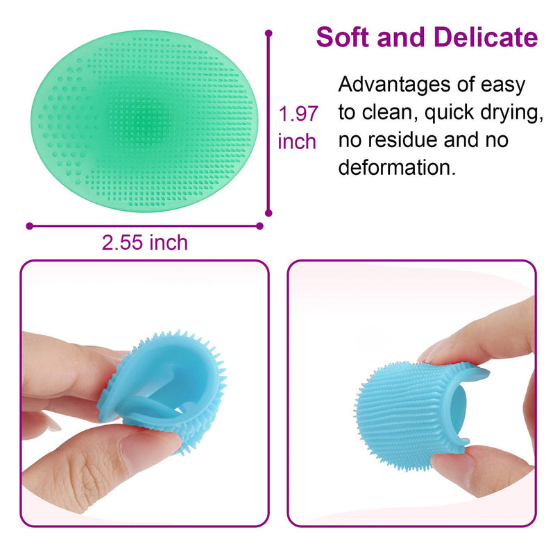 [Australia] - Facial Cleansing Brush,Soft Food Grade Silicone Face Scrubber,Facial Scrub for Massage Pore Cleansing Blackhead Removing-Gentle Exfoliation and Deep Scrubbing (Blue, Green) Blue, Green 