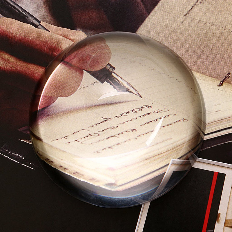 [Australia] - Sumnacon Crystal Magnifying Glass Dome - 3.15'' Crystal Magnifier Dome, Fuctional Paperweight/Photography/Decoration, Reading Aid for Blueprints, Maps, Small Fine Print Etc - Come in Gift Box 3.15 Inch 