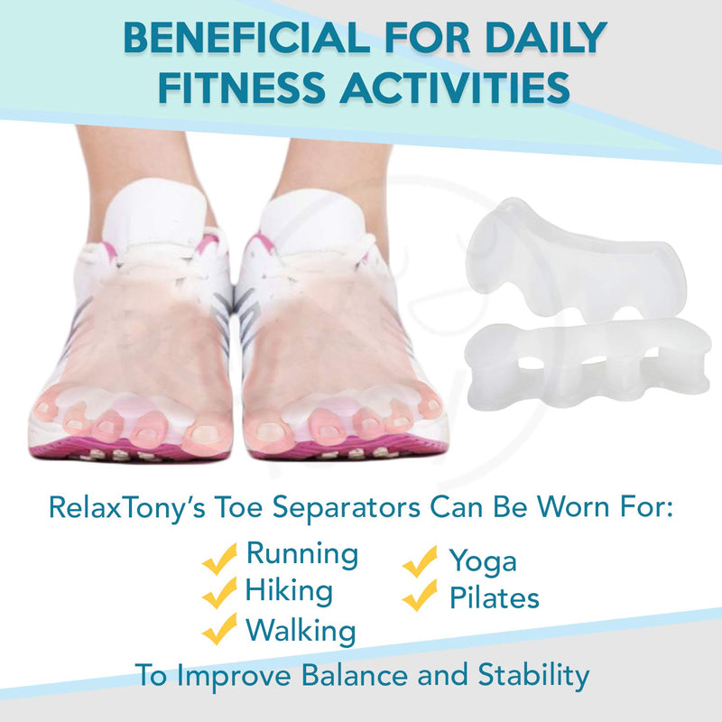 [Australia] - Anatomical Toe Separators, Straighteners & Spacers For Fitness and Wellness Use | Great for Pedicure, Bunion Corrector & Yoga (Large) 