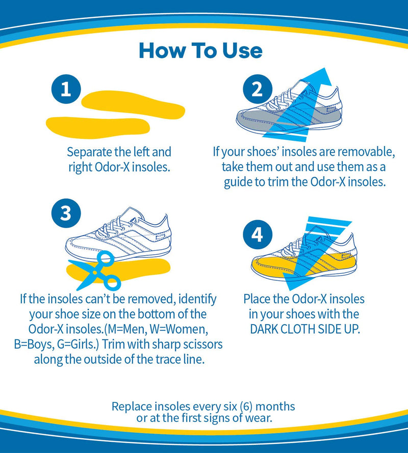 [Australia] - Dr. Scholls Scholl's Odor X Odor Fighting Insoles With Activated Charcoal Pair, 1 Pair (Pack of 4) 