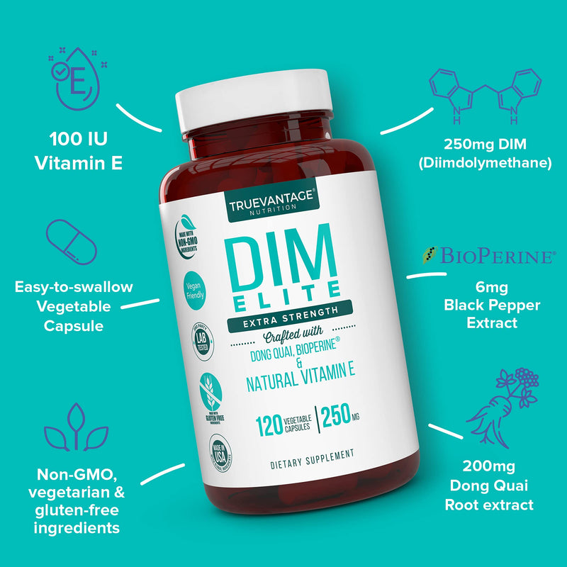 [Australia] - DIM Supplement 250mg (Diindolylmethane)-Plus Dong Quai, Natural Vitamin E & BioPerine - Supports Menopause Relief, PCOS Treatment & Hormonal Acne -Hormone Balance Support for Women and Men-Veggie Caps 
