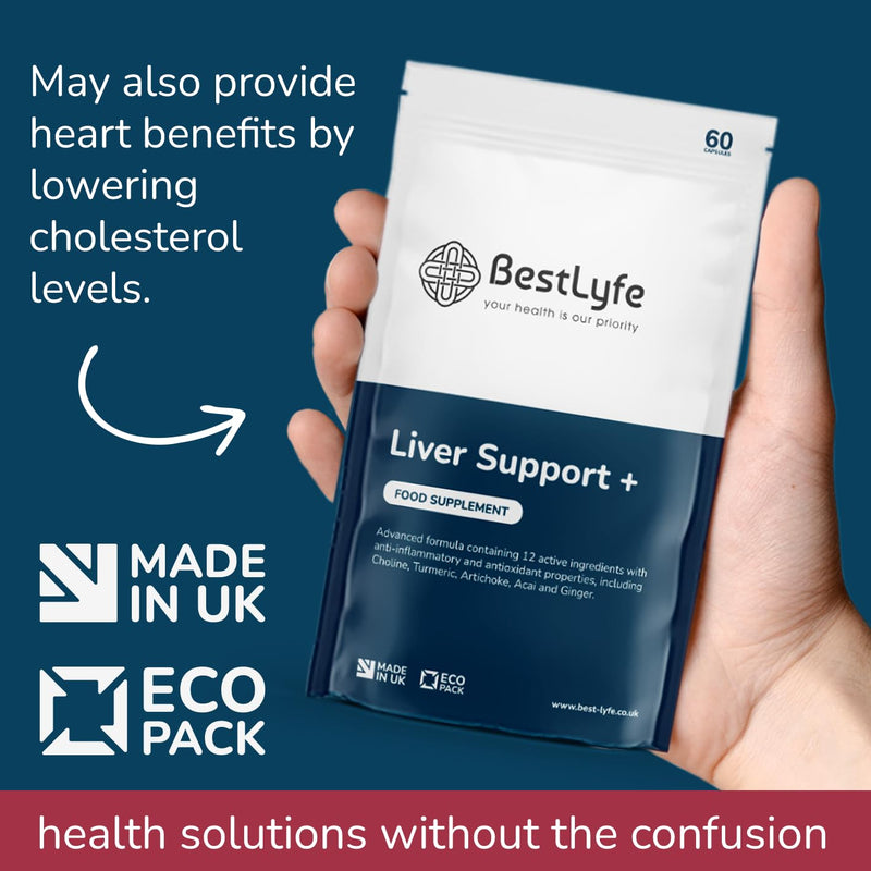 [Australia] - BestLyfe Liver Support + | 60 Capsules | Milk Thistle | Liver Detox | Liver Cleanse | Liver Repair | Liver Supplements | Gall Bladder Support | Brain Function Support | UK Made 