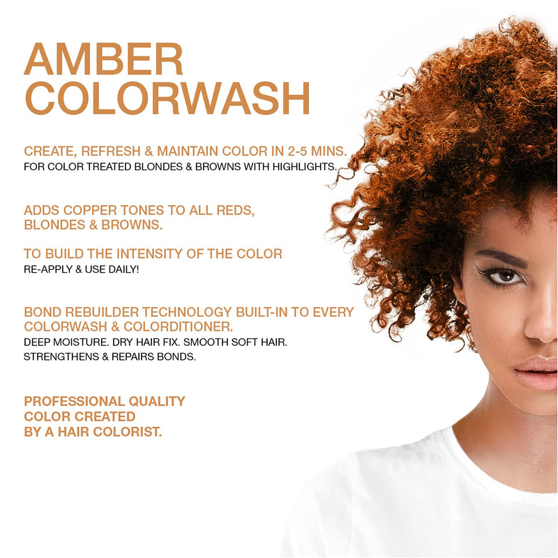 [Australia] - Celeb Luxury Intense Color Depositing Colorwash Shampoo + BondFix Rebuilder, Vegan, Sustainably Sourced Plant-Based, Semi-Permanent, Viral and Gem Lites and Duo Bundle Sets Gem Lites Amber Colorwash 