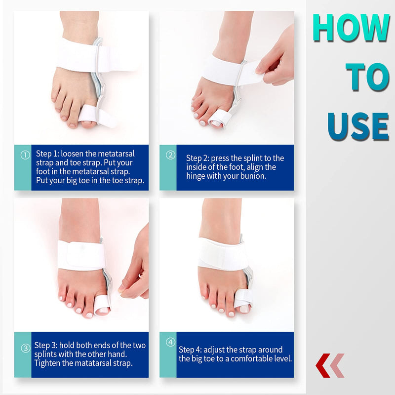 [Australia] - JANMISI Bunion Corrector, Orthopedic Bunion Splint for Men and Women, Big Toe Hallux Valgus Hammer Toe Straightener (Night use) Night use 