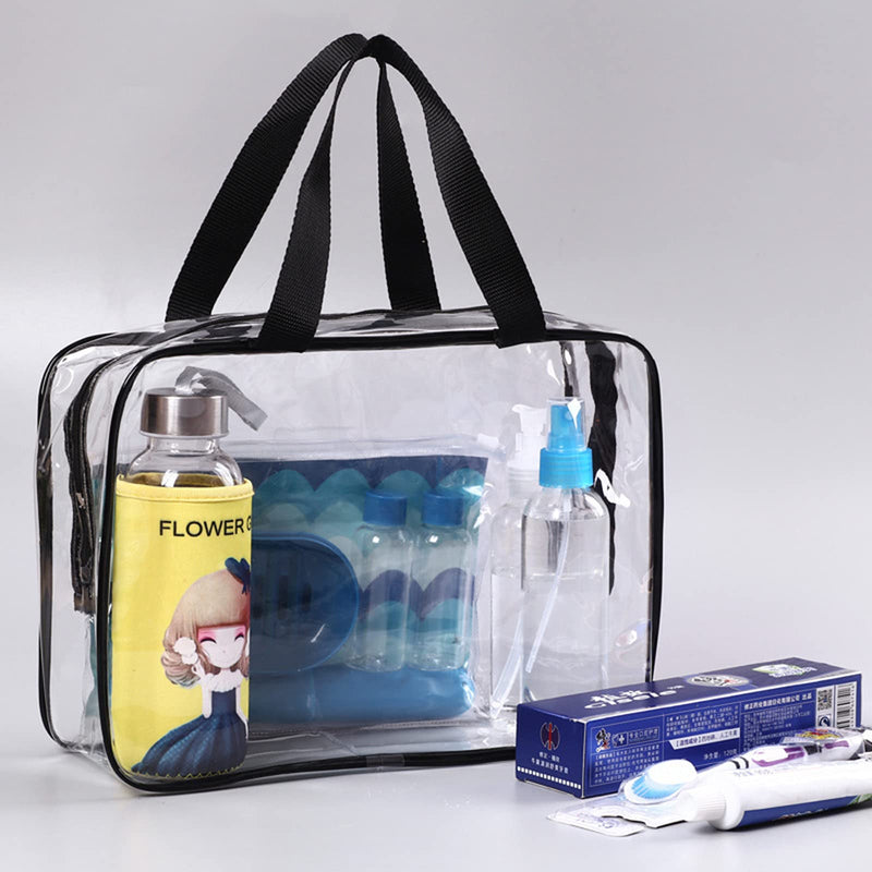 [Australia] - Clear Toiletry Bags, 2 Pcs Large Storage Makeup Bags Waterproof Transparent Cosmetic Gags for Travel 