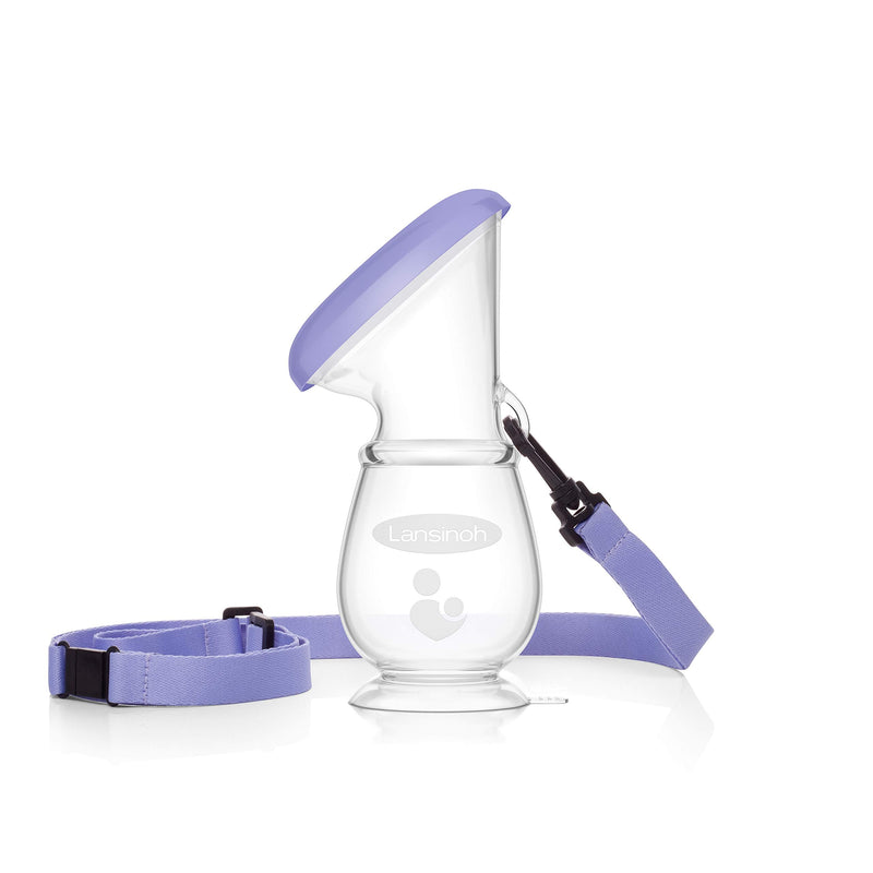 [Australia] - Lansinoh Breastmilk Collector Breastpump for Excess Breast Milk from Breastfeeding Mums BPA BPS Free 100% Silicone with Lid & Neck Strap, Transparent 