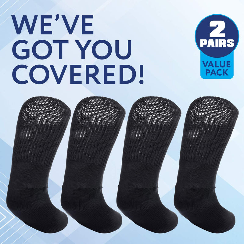 [Australia] - 2 Pairs of Impresa Extra Width Socks for Lymphedema - Bariatric Sock - Oversized Sock Stretches up to 30'' Over Calf for Swollen Feet And Mens and Womens Legs - One Size Unisex 