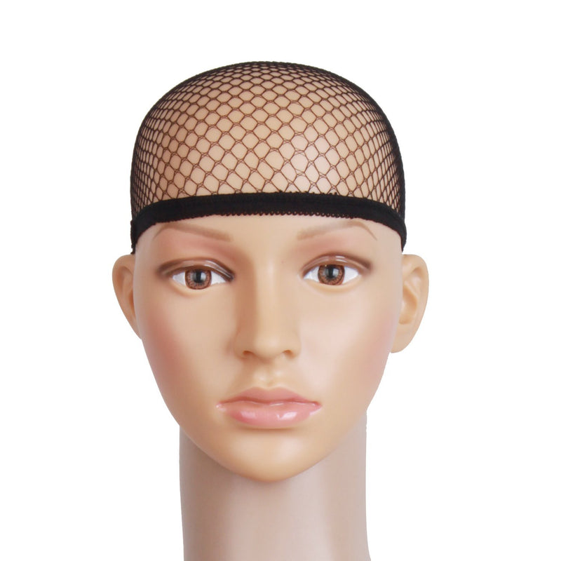 [Australia] - MapofBeauty 3 Pieces Elastic Hair Mesh Net One Size Wig Caps(Black) Black 