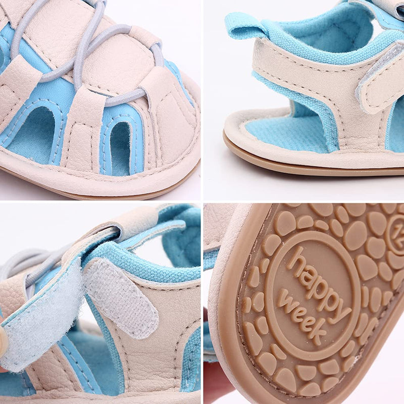 [Australia] - Kenthy Infant Baby Boys Girls Sandals Athletic Anti-slip Soft Sole Newborn Summer Beach Slippers First Walker Crib Shoes 0-6 Months Infant Beige 