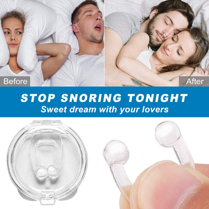 [Australia] - 2022 Upgrade Stop Snoring Nose DeviceSnore Stopper, 4 Packs Silicone Magnetic Anti Snore Clips, Effective Snoring SolutionNasal DilatorProfessional Sleep Aid Relieve Snore for Men Women 