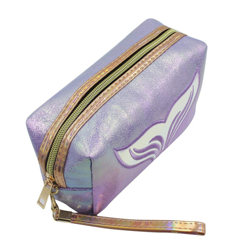 [Australia] - mosstyus Holographic Cosmetic Bag Travel Toiletry Organizer Mermaid Storage Purse Small Make up bags for Girls Blue 