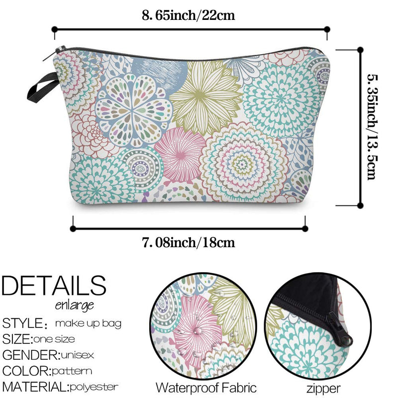 [Australia] - Cosmetic Bag for Women,Deanfun Mandala Flowers Waterproof Makeup Bags Roomy Toiletry Pouch Travel Accessories Gifts (51561) 51561 