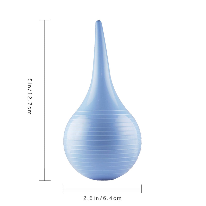 [Australia] - (90ml)Rubber Suction Ear Syringe, Hand Bulb Syringe Ear Washing Squeeze Bulb- Blue Smooth 