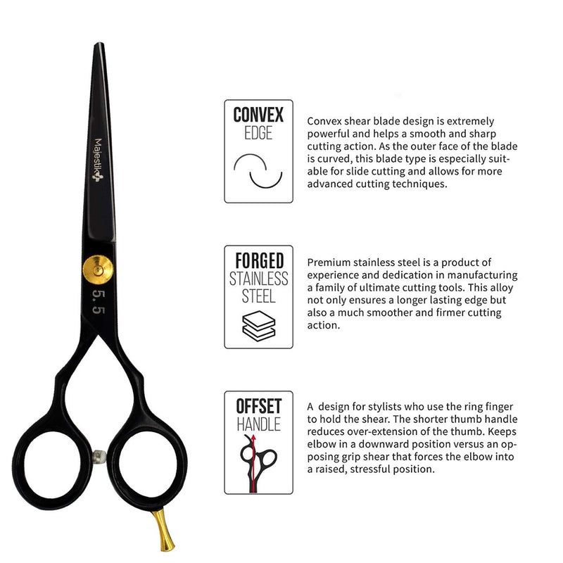 [Australia] - Professional Hair Cutting Scissors - VERY SHARP - Barber 5.5-inch Razor Edge Shears - Made from Forged Stainless Steel with Fine Adjustment Screw 