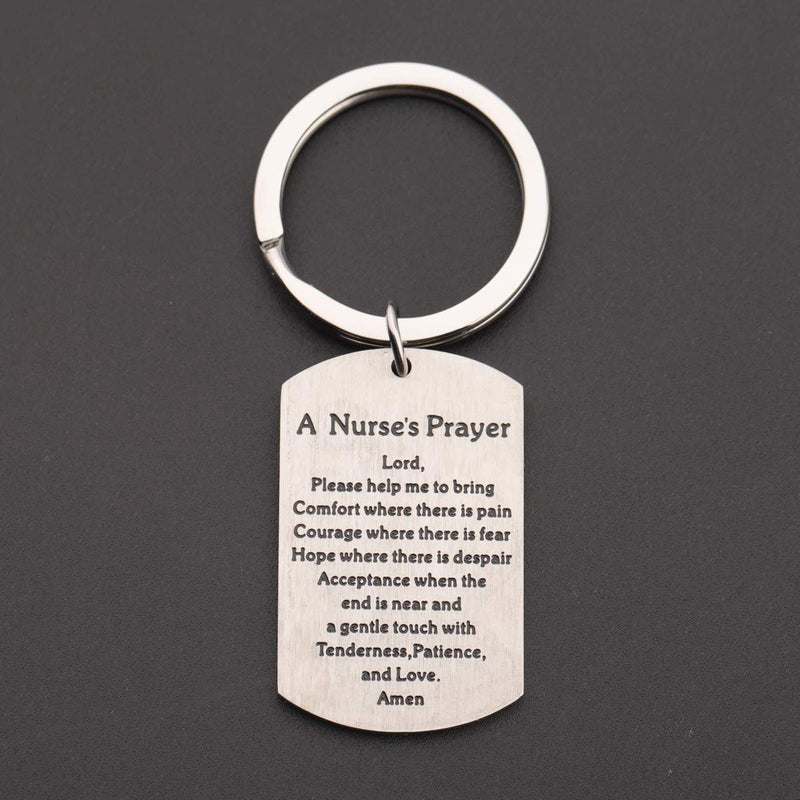 [Australia] - BNQL Nurse's Prayer Keychain RN Symbol Keyring Gift for Nurse Silver keychain 
