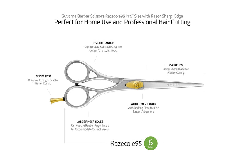 [Australia] - Suvorna Professional Hair Scissors, hairdressing scissors Uk for men & women, hairdresser scissor, barber scissor, hair Cutting scissor. Right-handed 6 inches Japanese scissors with razor-sharp blades. 