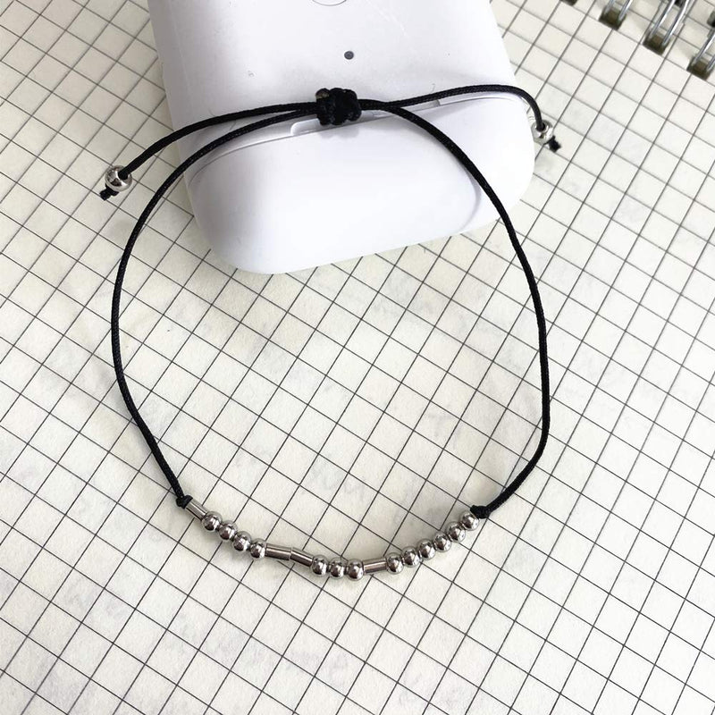 [Australia] - MRSXXNTY Morse Code Bracelet Keep Fucking Going Adjustable Bracelet Beads on Silk Cord Friendship Inspirational Jewelry Gifts for Her BFF 