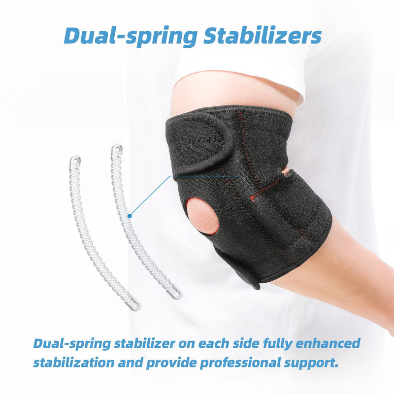 [Australia] - Solmyr Elbow Brace, Tennis Elbow Support Brace, Elbow Strap for Tendinitis, Sprained Elbows, Golfer's Elbow, Adjustable Elbow Strap with Dual-Spring Stabilizer,Provides Support and Relieve Pain,Unisex 