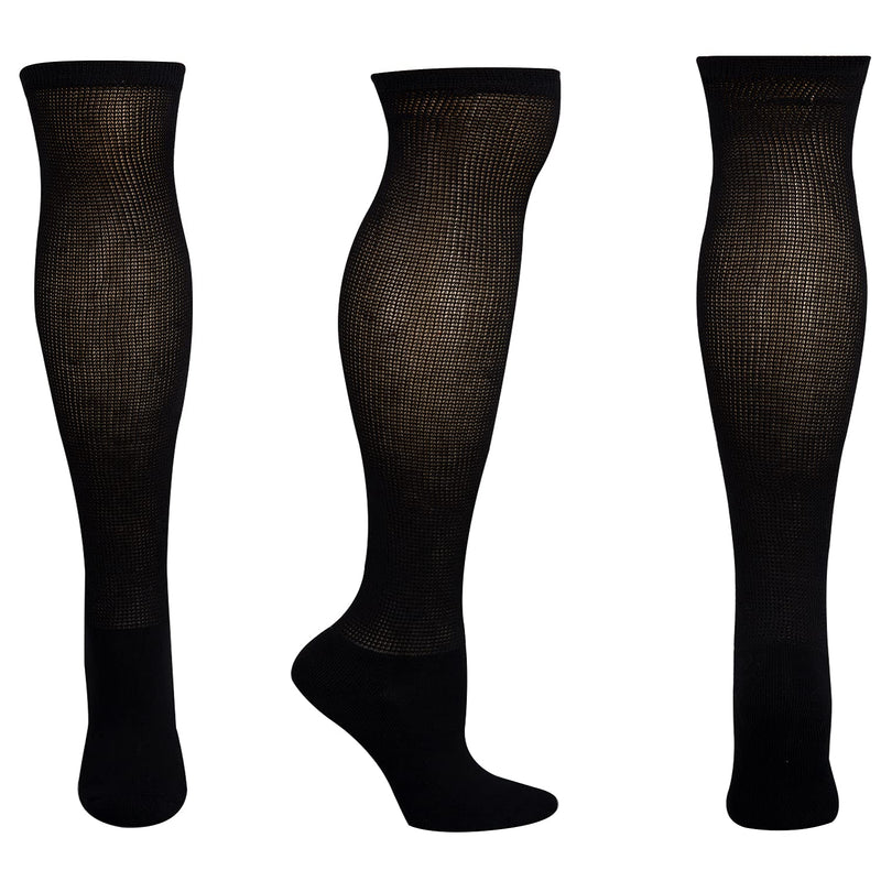 [Australia] - Athlemo Mens Bamboo Diabetic Socks 4 Pairs Circulatory Extra Wide Over The Knee Seamless for Smelly Foot Black 13-15 Black(4 Pairs) Sock size 13-15, Mens shoe size 11-14 