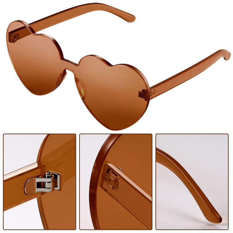 [Australia] - Maxdot Heart Shape Sunglasses Party Sunglasses Brown 