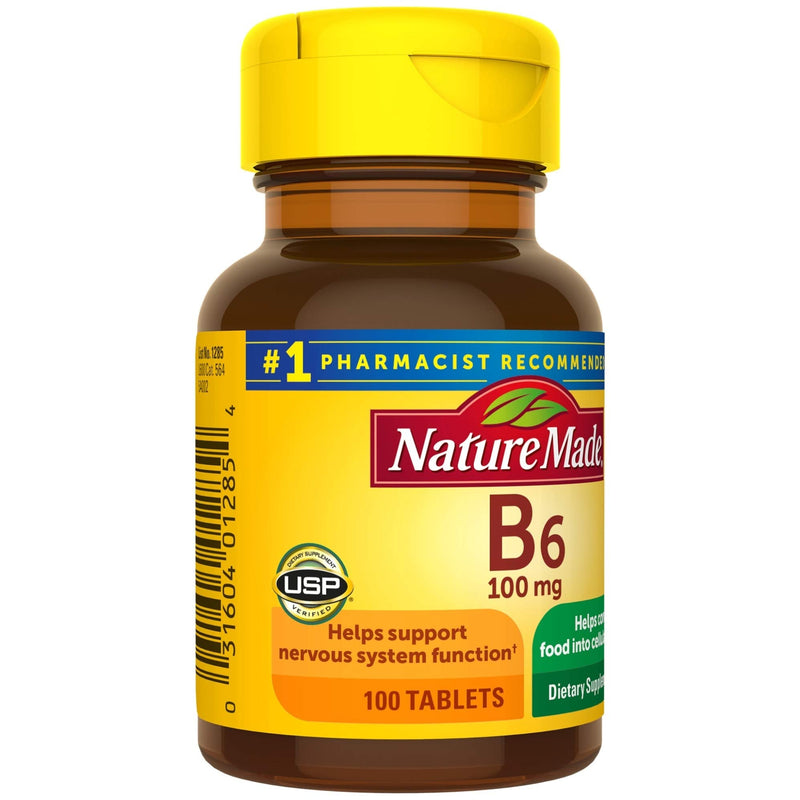 [Australia] - Vitamin B6 100 mg Tablets, 100 Count for Metabolic Health 