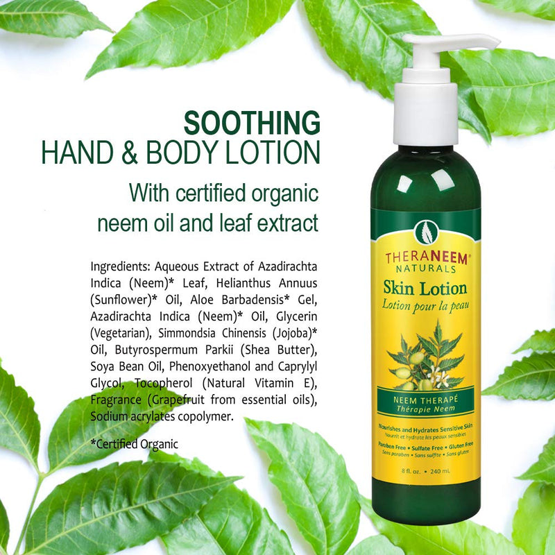 [Australia] - TheraNeem Neem Therap Skin Lotion | Calms, Nourishes and Hydrates Dry, Sensitive Skin with Organic Neem Oil, Vegan (8oz) 8 Fl Oz (Pack of 1) 