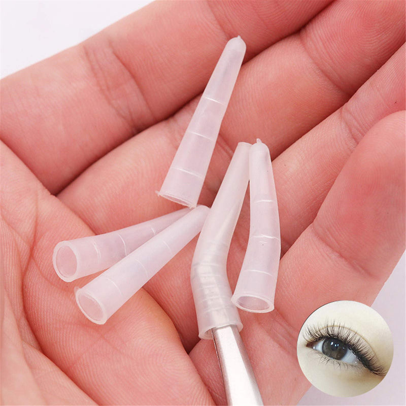 [Australia] - FVVMEED 30 Pieces Tweezer Covers Grafting Eyelashes Tips Covers Transparent Plastic Protective Case to Protect Stainless Steel Straight Elbow Tweezers Cleaning Non-slip Eyelashes Auxiliary Tools 