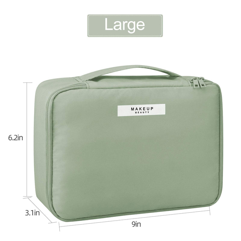 [Australia] - Pocmimut Makeup Bag Cosmetic Bag for Women Cosmetic Travel Makeup Bag Large Travel Toiletry Bag for Girls Make Up Bag Brush Bags Reusable Toiletry Bag(GREEN) Green 