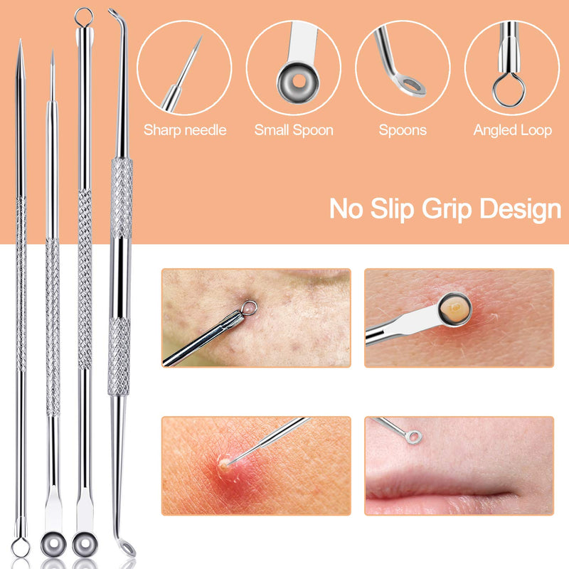 [Australia] - Blackhead Remover Pimple Popper Tool Kit 10 Pcs, Comedone Pimple Extractor Tool, Acne Kit for Blackhead, Whitehead Popping, Zit Removing 