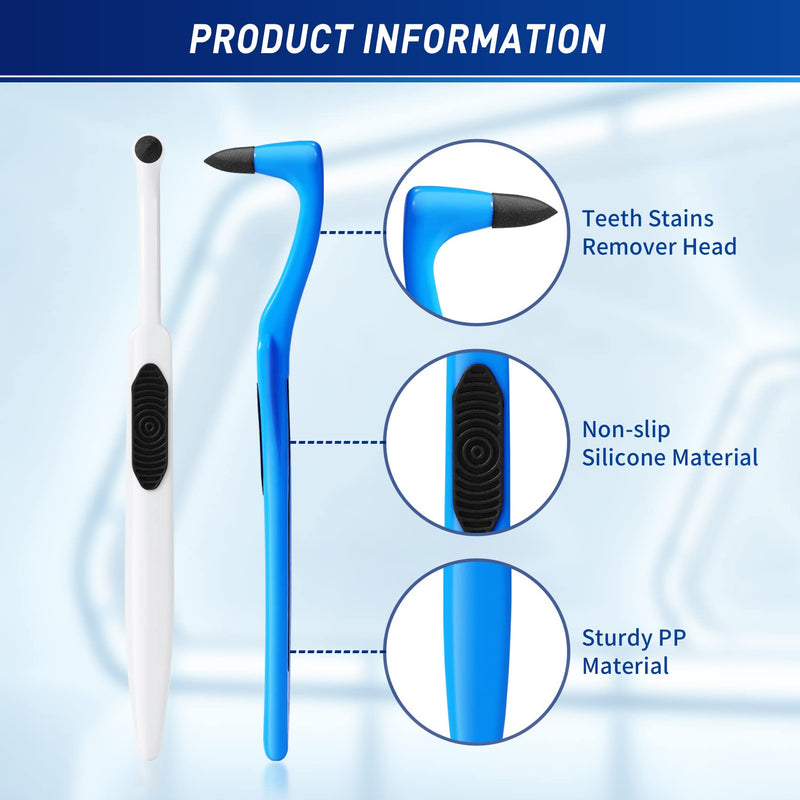 [Australia] - Annhua 2PCS Tartar Remover for Teeth, Tooth Polishing Kit for Removing Plaque & Stain (White & Blue) 2 Pcs(Blue&White) 