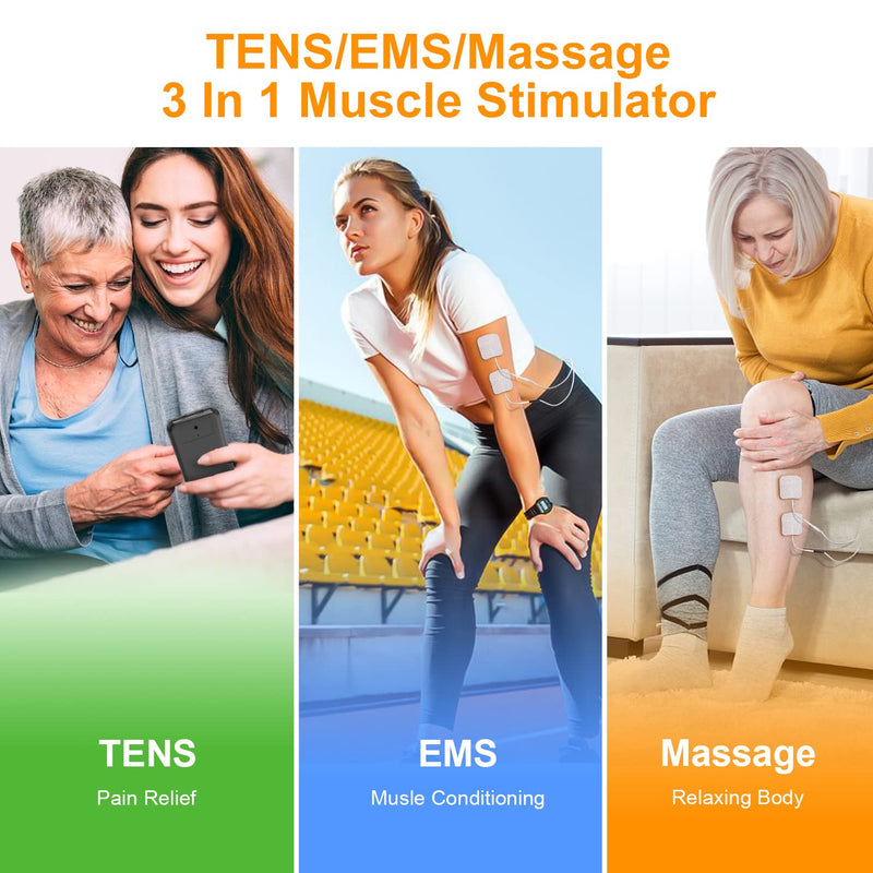 [Australia] - Famidoc TENS/EMS/Massage Units Muscle Stimulator for Pain Relief Therapy with 2 Channels 36 Modes 40 Level Intensity Electronic Pulse Massager Tissue Pain Management for Shoulder Back Neck Arms Legs Fdes116 