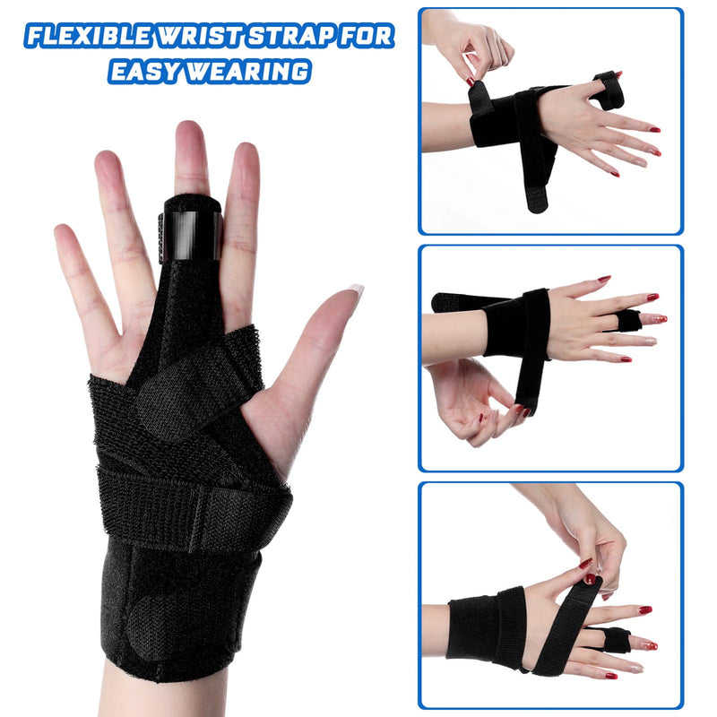 [Australia] - Wrist Thumb Brace Finger Splints- Hand Support for Carpal Tunnel Arthritis Pain Relief- Hand Brace with Thumb Stabilizer for Tendonitis Trigger Night Support Fits Middle Pinky Ring Finger carpal tunne 