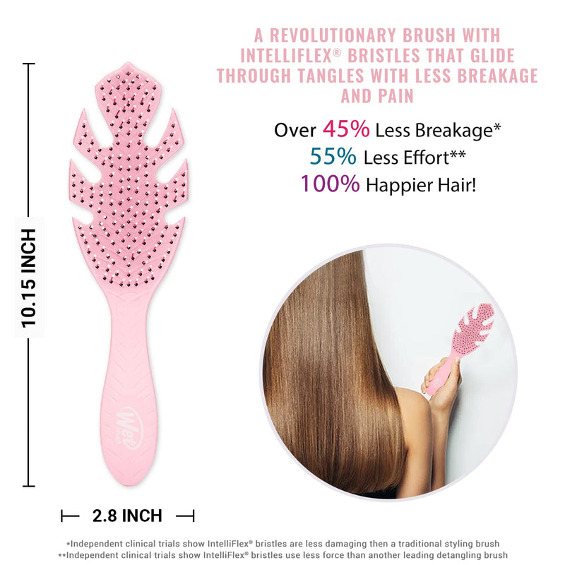 [Australia] - WetBrush Go Green Biodegradable Detangler Hairbrush Soft Intelliflex Bristles Pain Free Brushing All Hair Types Pink 