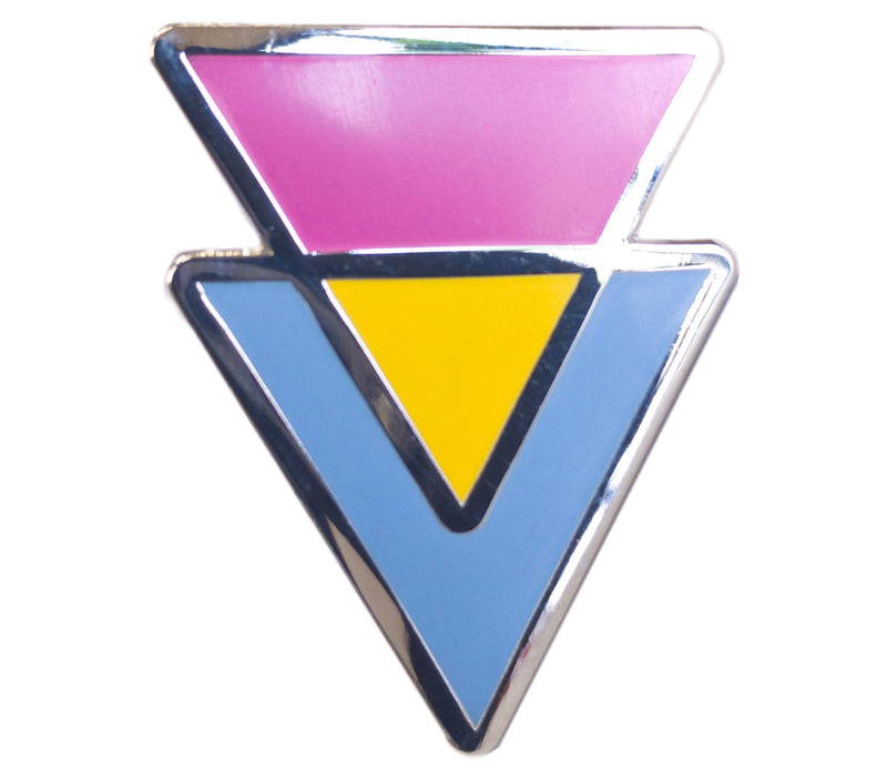 [Australia] - Applicable Pun Pansexual Flag Pan Triangles Pink Yellow and Blue Enamel Pin 