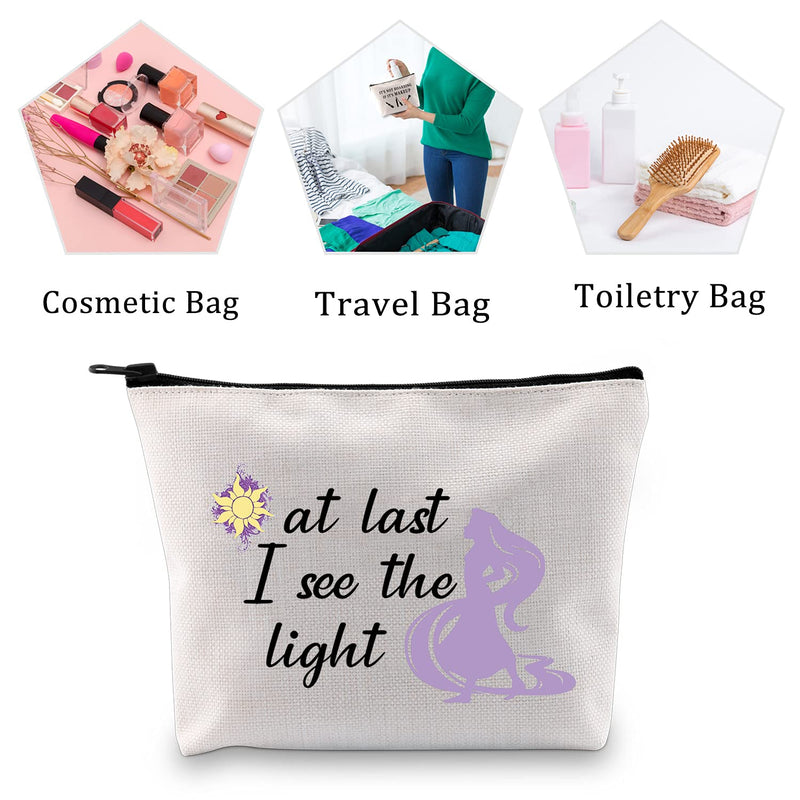 [Australia] - MYSOMY at Last I See The Light Cosmetic Bag Rapunzel Inspired Gifts Tangled Quote Gifts for Women Inspirational Gifts (Makeup Bag) Makeup Bag 