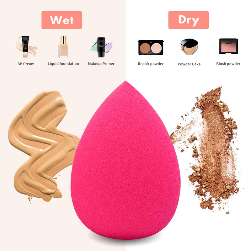 [Australia] - Foonbe Makeup Sponge, Latex Free and Vegan Makeup Blender Beauty Sponge, for Powder, Cream or Liquid Application (1 Pc, Red) 