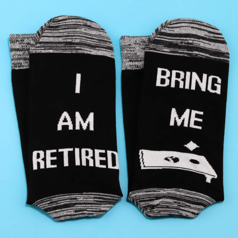 [Australia] - PYOUL 1 Pair Cornhole Socks Cornhole Lover Gift I Am Retired Bring Me Cornhole Socks Cornhole Player Gift Bring Me Cornhole 1 Pair 