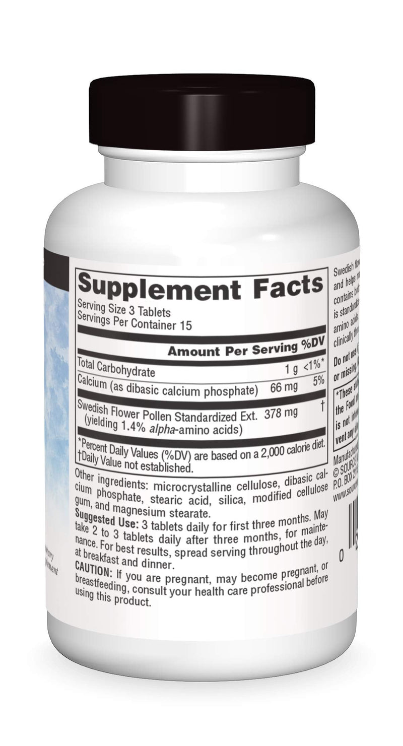 [Australia] - Source Naturals Swedish Flower Pollen Extract Supplement, Supports Prostate Function and Healthy Urine Flow - 45 Tablets 1 45 Count (Pack of 1) 