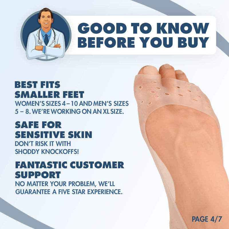 [Australia] - Dr. Frederick's Original Moisturizing Gel Socks - 4 Pieces - Prevents Dry Cracked Heels & Cracked Feet - Day & Night Socks - W4-10 | M5-8 