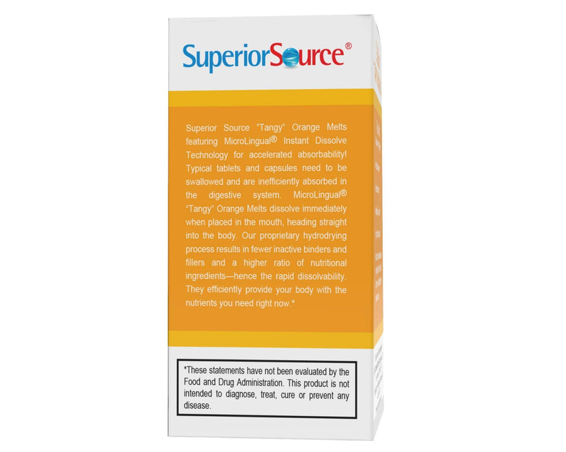 [Australia] - Superior Source Vitamin C 500 mg Sublingual Tablets - Buffered VIT C Tangy Orange Melts - Immune System Booster, Energy Vitamins - 90 Count 
