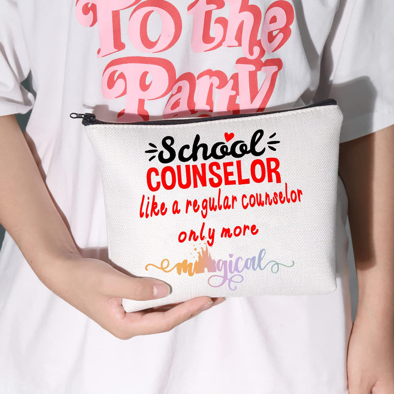 [Australia] - LEVLO School Counselor Cosmetic Bag School Guidance Counselor Gift School Counselor Like A Regular Counselor Only More Magical Make up Zipper Pouch Bag End of Year Gift, School Counselor Like, 