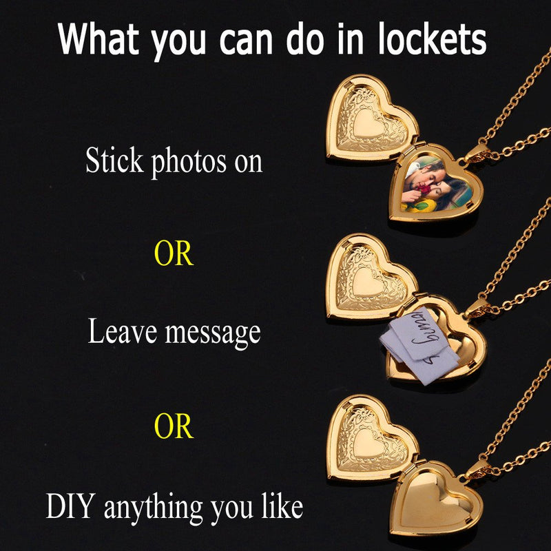 [Australia] - U7 Round Locket Necklace That Hold Picture Stainless Steel 18K Gold Plated Necklace with Photo Custom or Text Engrave Service, Gift for Women Girls 01.Gold Oval Flower Grain a.no custom 