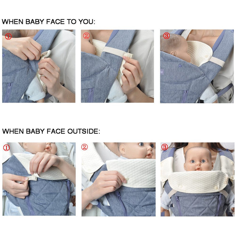 [Australia] - Bebamour Teething Pads for Baby Carrier, 100% Cotton Drool Bibs for Baby Carrier Newborn to Toddler, 3PCS Baby Teething Pads for Boys/Girls, Fits All Carrier/Reversible/Natural Beige White 