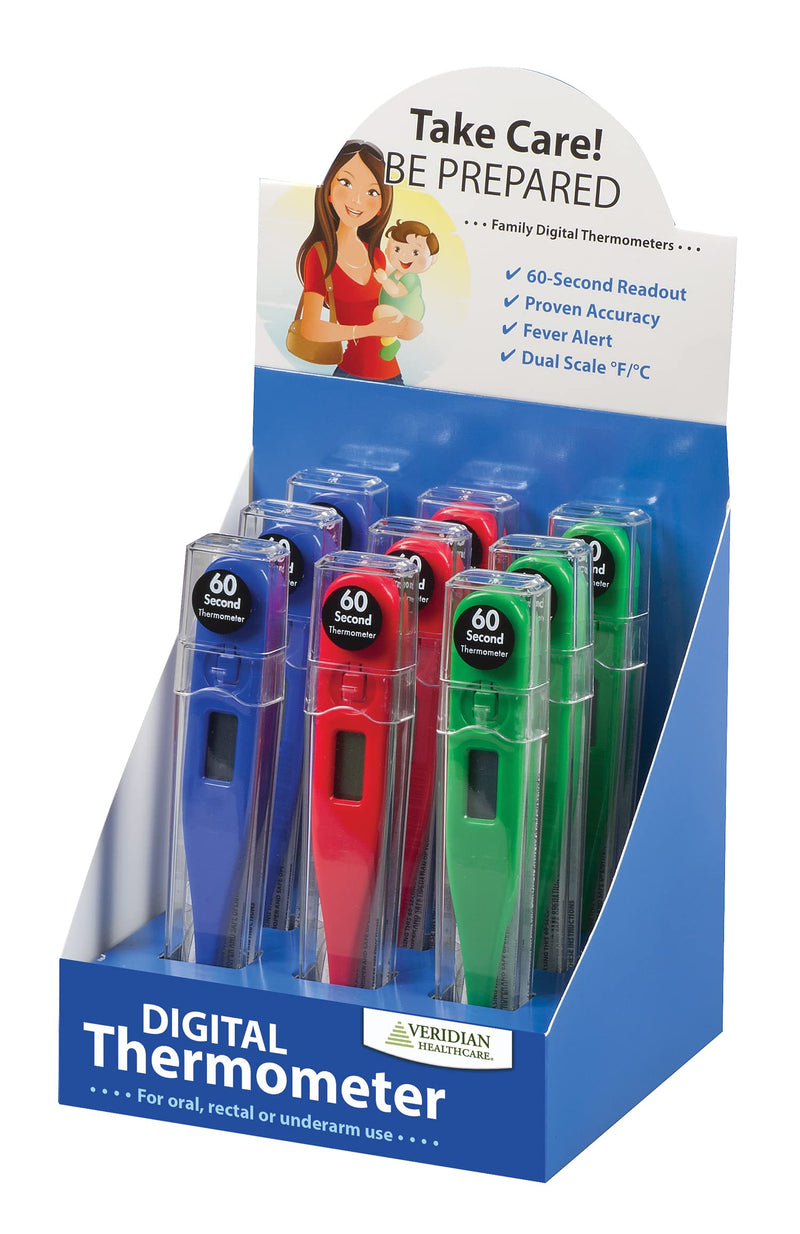 [Australia] - Veridian Healthcare 08-302VC 9-Piece Digital Thermometer Display 