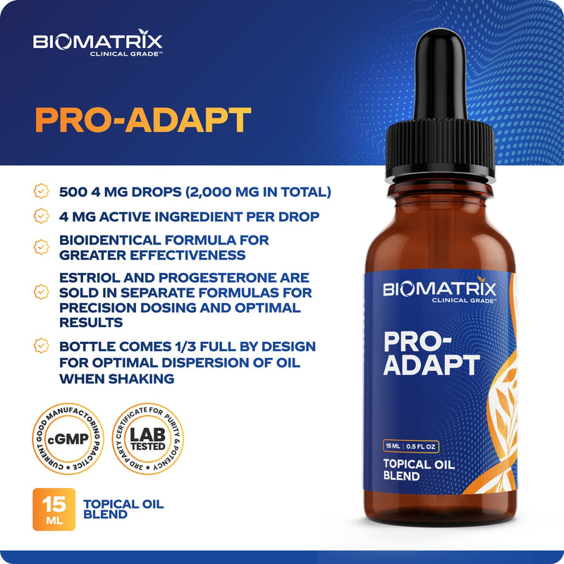 [Australia] - Pro-Adapt (4 mg per Drop, 500 Drops) Progesterone in Oil, Superior to Progesterone Cream, 50% More Product Than Competition, Micronized, with Vitamin E 