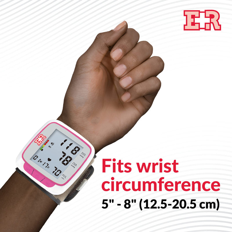 [Australia] - Ever Ready First Aid Fully Automatic Blood Pressure Wrist Cuff Watch Wearable Monitor - Pink- Batteries Included 