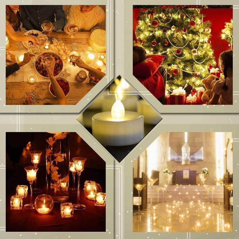 [Australia] - Battery Operated Flameless Tea Lights: 24PACK LED Electric Candles Lamp Realistic and Bright Flickering Holiday Gift Long Lasting for Birthday Wedding Party Home Decoration Warm White 24pack 