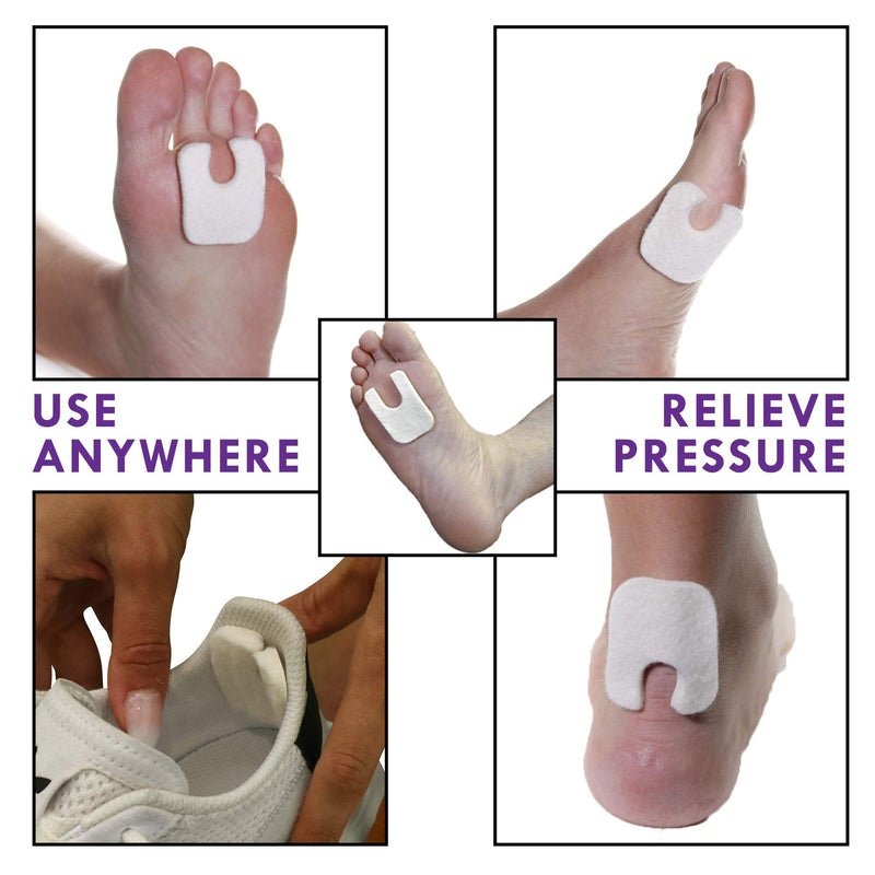 [Australia] - Wide U Shaped Felt Callus Horseshoe Pads - Adhesive Foot Pads That Protect Calluses from Rubbing On Shoes - 1/4" - 50 Pack 