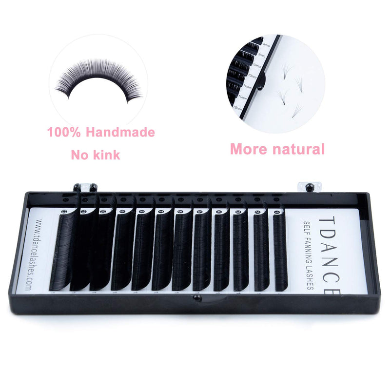 [Australia] - TDANCE Eyelash Extension Supplies Rapid Blooming Volume Eyelash Extensions Thickness 0.07 D Curl Mix 8-15mm Easy Fan Volume Lashes Self Fanning Individual Eyelashes Extension (D-0.07,8-15mm) 8-15 mm D-0.07 