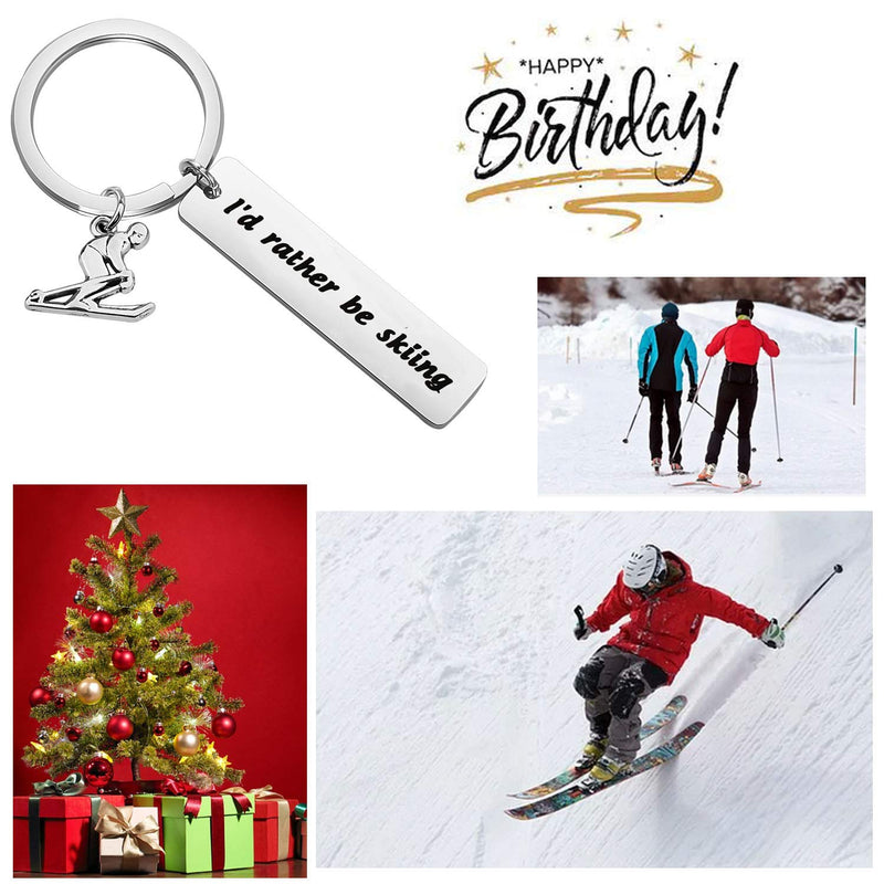 [Australia] - Gzrlyf I'd Rather be Skiing Keychain Funny Skiing Gifts for Skier Ski Lovers Ski Coach Gift 